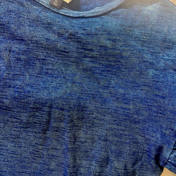 Chambray Blue ruffle sleeve t-shirt - Picture 3 of 6